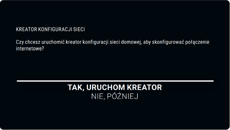 Ekran „Kreatora konfiguracji sieci”