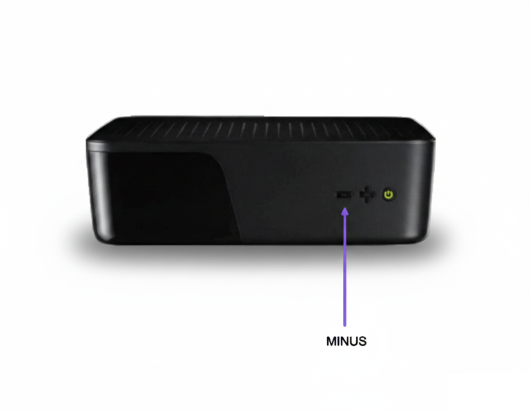 Dekoder DMC z oznaczonym przyciskiem „MINUS”