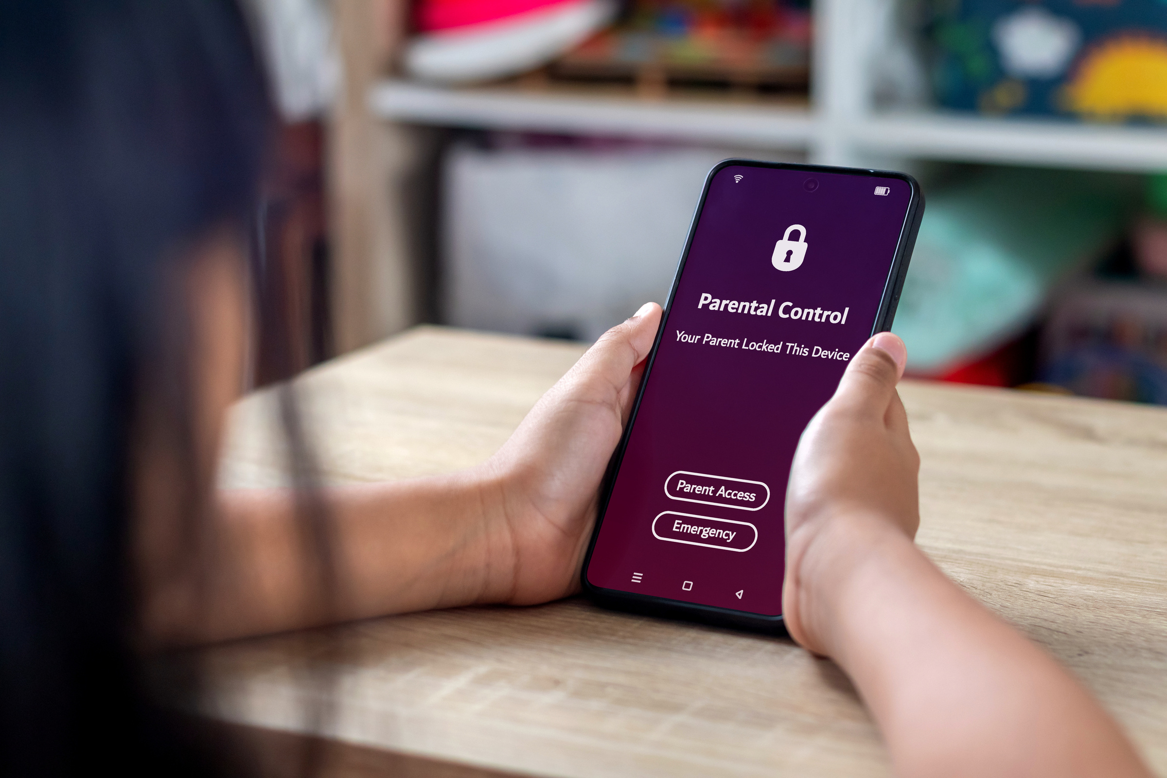 Menu blokady rodzicielskiej założonej na smartfonie