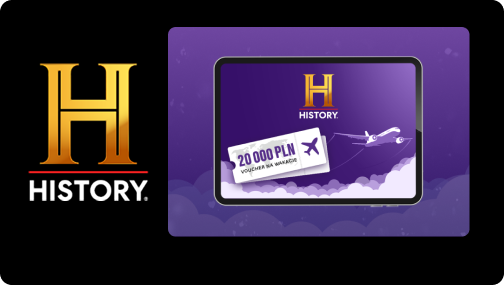 Banner promujący Konkurs z logo kanału History