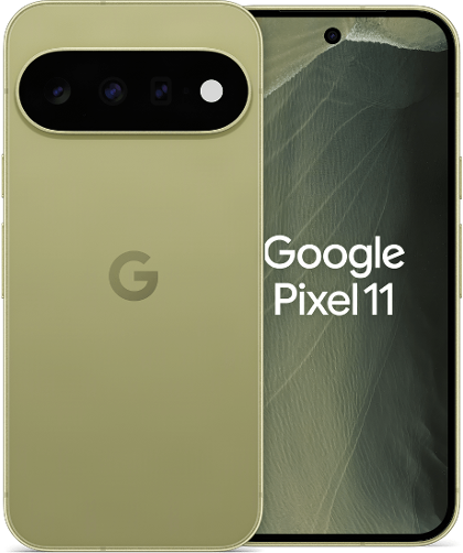 Smartfon Google Pixel 11 5G 256GB Pistachio pistacjowy (TE-GO-P1125-PL1-GN) – widok z przodu i z tyłu