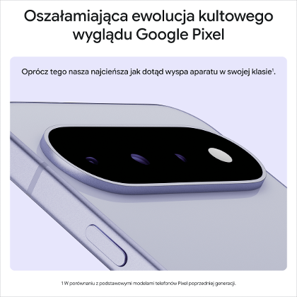 Zbliżenie na smukłą wyspę aparatów fotograficznych w smartfonie Google Pixel 11