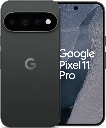 Smartfon Google Pixel 11 Pro 5G 256GB Obsidian czarny (TE-GO-P11P2-PL1-BL) – widok z przodu i z tyłu