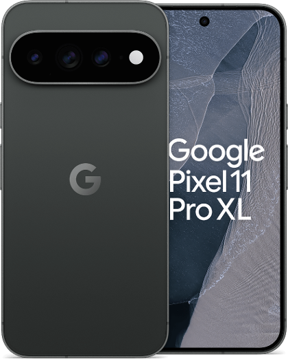 Smartfon Google Pixel 11 Pro XL 5G 512GB Obsidian czarny (TE-GO-11PX5-PL1-BL) – widok z przodu i z tyłu