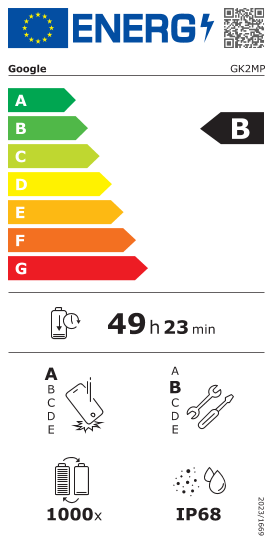 Etykietka energetyczna Google Pixel 10