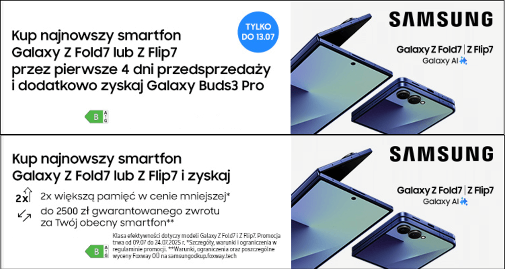 Przedsprzedaż Samsung Galaxy Flip7, Fold7