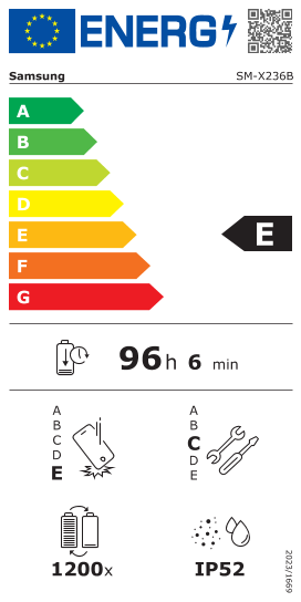 Etykietka energetyczna Galaxy Tab A11+ WiFi