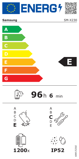 Etykietka energetyczna Galaxy Tab A11+ WiFi