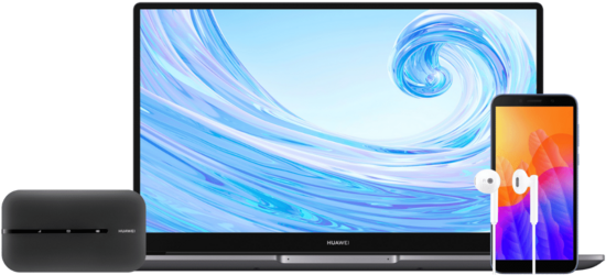 Laptop Huawei Matebook D15 2020 + telefon Y5p + AM115 + router E5783