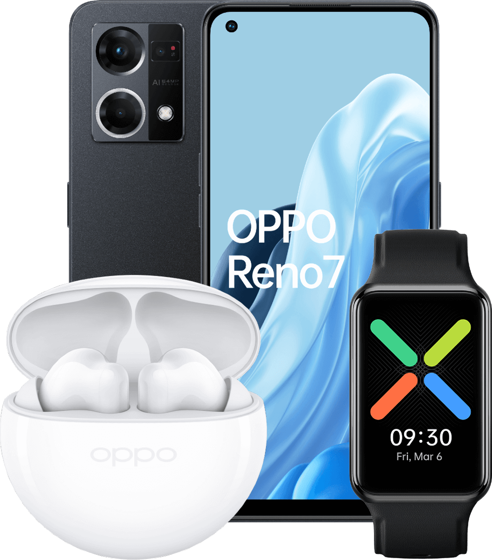 Oppo Reno7 + Oppo EncoBuds2 + Oppo Watch Free (czarny)
